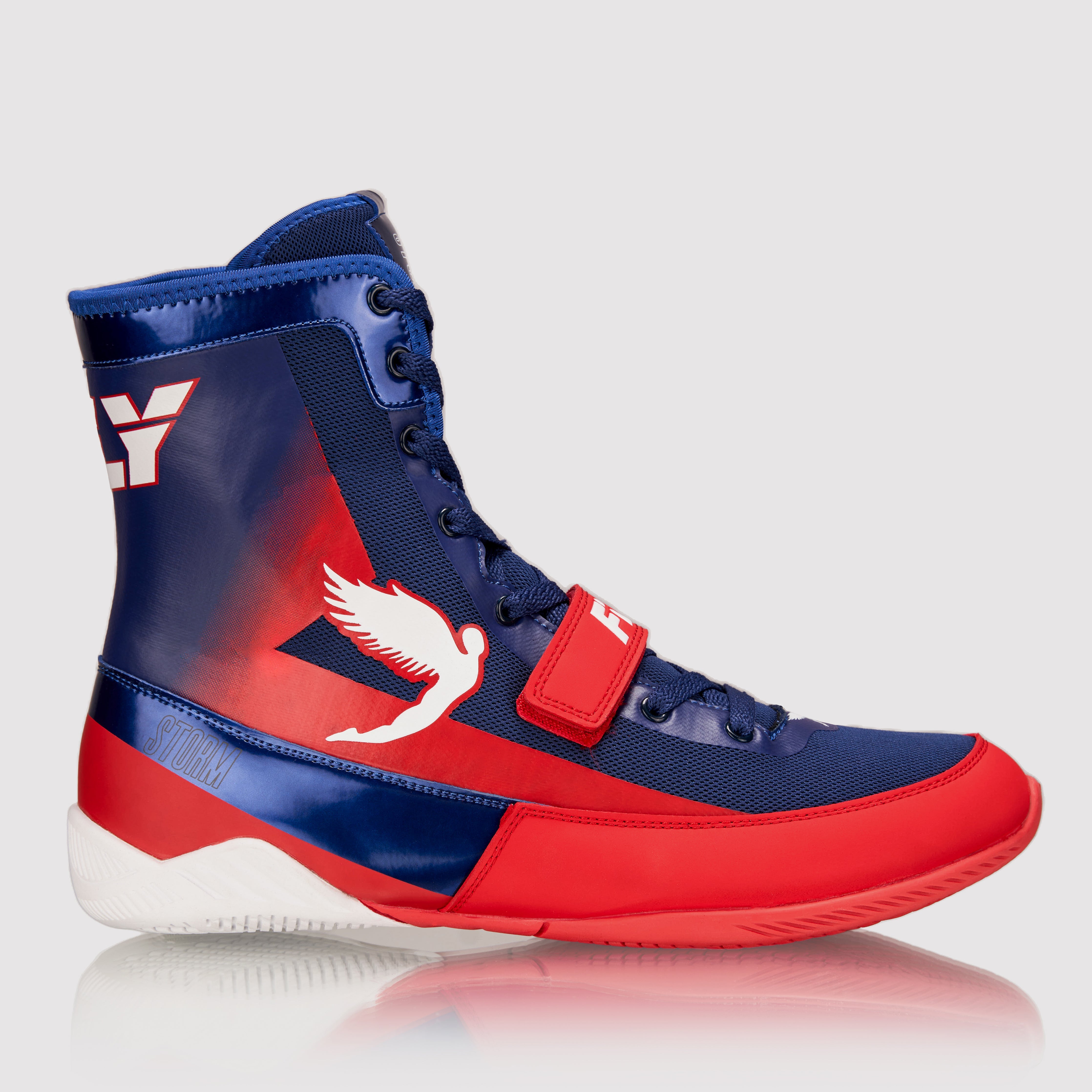 Kids Storm Boxing Boots In Blue Red White FLY USA