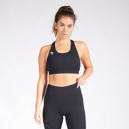 Gymshark Energy Seamless Sports Bra - Black 2  Seamless sports bra, Black  sports bra, Workout bras sports